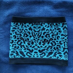 FP Movement by Free People Leopard Print Crop Top in Blue and Black